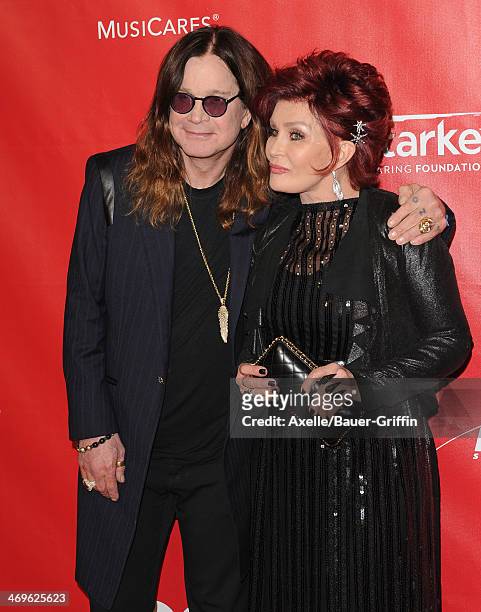 Singer Ozzy Osbourne and tv personality Sharon Osbourne attend the 2014 MusiCares Person Of The Year honoring Carole King at Los Angeles Convention...