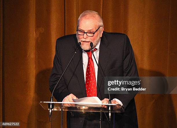 Actor Brian Dennehy speaks onstage during The Eugene O'Neill Theater Center Honors Nathan Lane With 15th Annual Monte Cristo Award - Inside on April...