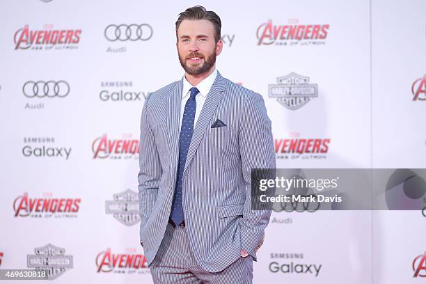 Actor Chris Evans attends the premiere of Marvel's "Avengers: Age Of Ultron" at Dolby Theatre on April 13, 2015 in Hollywood, California.