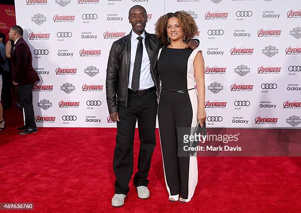 Actor Don Cheadle and wife Bridgid Coulture attends the premiere of Marvel's "Avengers: Age Of Ultron" at Dolby Theatre on April 13, 2015 in...