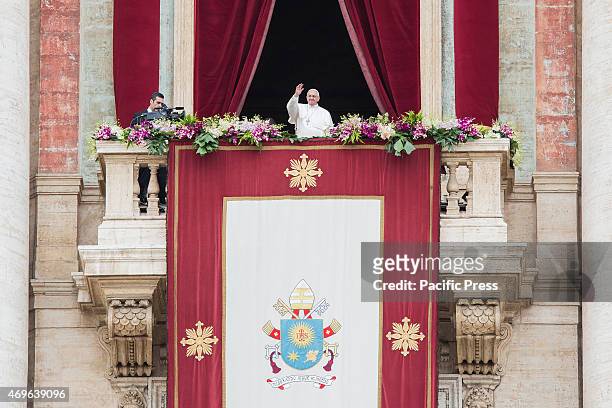 Pope Francis held a Holy Mass in St. Peter's Square in Vatican City to celebrate the Easter and blesses the faithful during the traditional 'Urbi et...