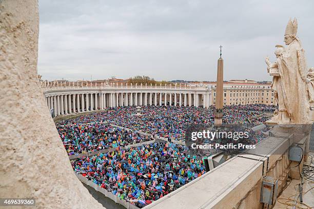 Pope Francis held a Holy Mass in St. Peter's Square in Vatican City to celebrate the Easter and blesses the faithful during the traditional 'Urbi et...