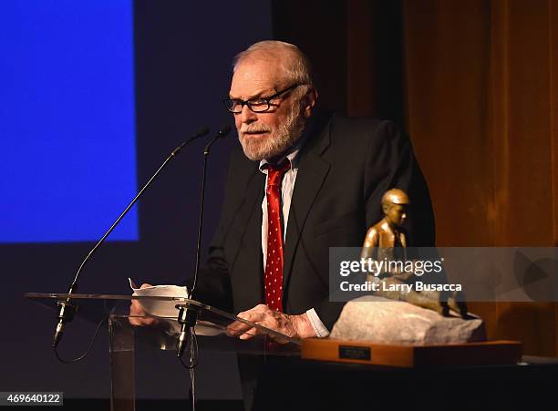 Actor Brian Dennehy speaks onstage during The Eugene O'Neill Theater Center Honors Nathan Lane With 15th Annual Monte Cristo Award - Inside on April...