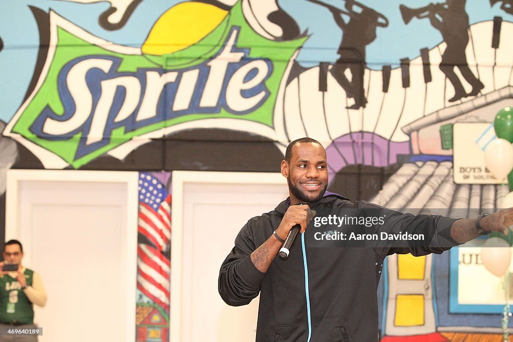 LeBron Jamesand Sprite Unveil Refurbished Gym at Boys & Girls Club in New Orleans