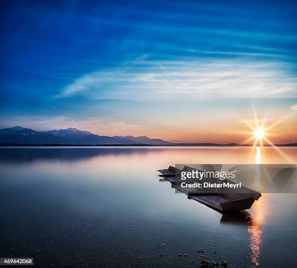 shipwrek at lake chiemsee in germany - chiemsee stock pictures, royalty-free photos & images