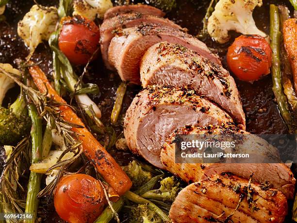 roasted pork tenderloin - pork bildbanksfoton och bilder