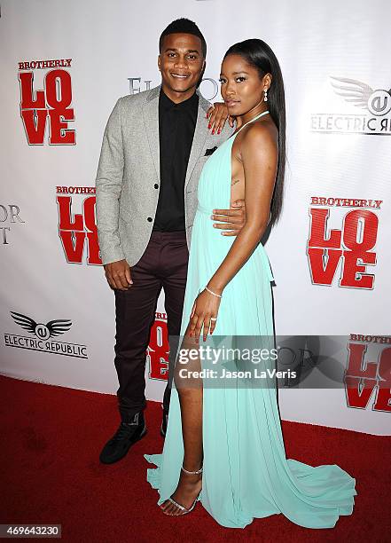 Actor Cory Hardrict and actress Keke Palmer attend the premiere of "Brotherly Love" at SilverScreen Theater at the Pacific Design Center on April 13,...