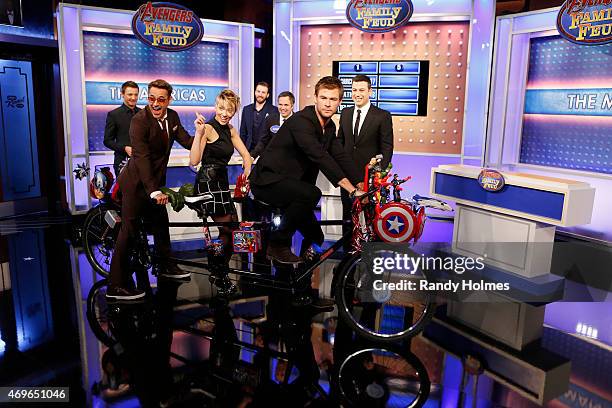 Jimmy Kimmel Live" welcomed Robert Downey Jr., Chris Hemsworth, Mark Ruffalo, Chris Evans, Scarlett Johansson and Jeremy Renner from the cast of...