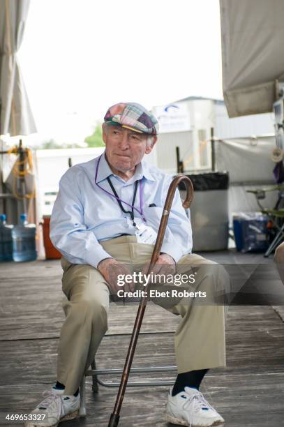 George Wein, founder of The New Orleans Jazz and Heritage Festival, watching Pete Seeger at 90 years old perform at the 40th Anniversary of The New...