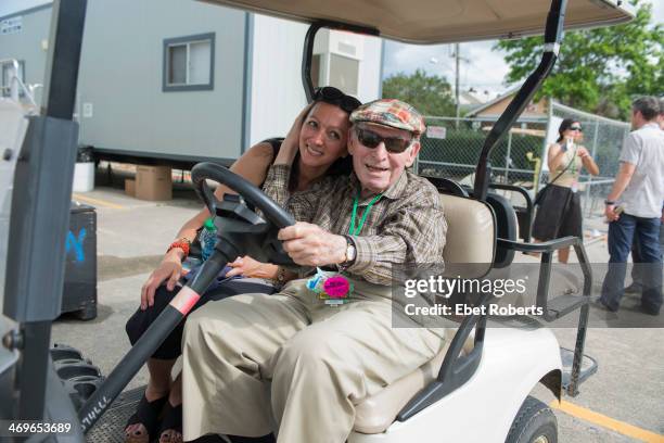 George Wein poses at the New Orleans Jazz and Heritage Festival in New Orleans, Louisiana on May 3, 2012.