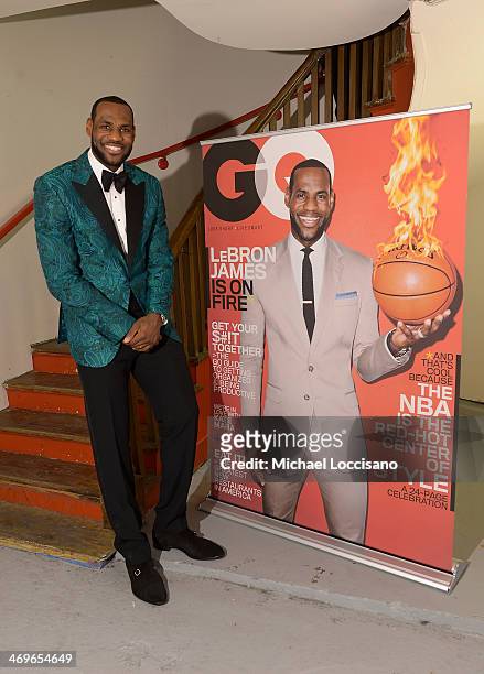 Player LeBron James attends GQ & LeBron James NBA All Star Party Sponsored By Samsung Galaxy And Beats at Ogden Museum's Patrick F. Taylor Library on...