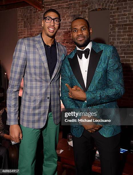 Players Anthony Davis and LeBron James attend GQ & LeBron James NBA All Star Party Sponsored By Samsung Galaxy And Beats at Ogden Museum's Patrick F....