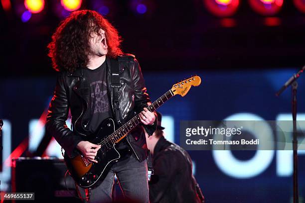 Musician Joe Trohman of Fall Out Boy performs onstage during the 4th Annual Cartoon Network Hall Of Game Awards held at the Barker Hangar on February...