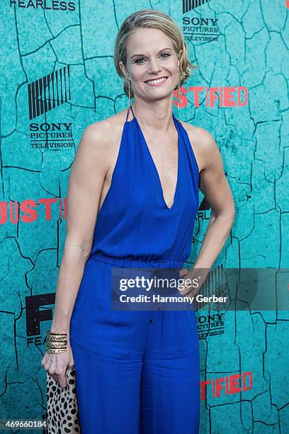 Joelle Carter attends the Premiere Of FX's "Justified" Series Finale at ArcLight Cinemas Cinerama Dome on April 13, 2015 in Hollywood, California.