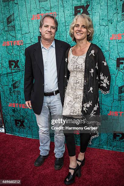 Graham Yost attends the Premiere Of FX's "Justified" Series Finale at ArcLight Cinemas Cinerama Dome on April 13, 2015 in Hollywood, California.