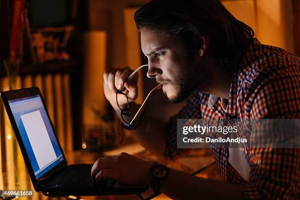 1 034 Nerd At Computer At Night Stock Photos, High-Res Pictures, and ...