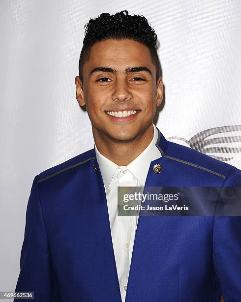 Actor Quincy Brown attends the premiere of "Brotherly Love" at SilverScreen Theater at the Pacific Design Center on April 13, 2015 in West Hollywood,...