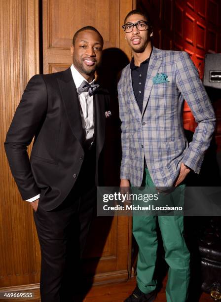 Players Dwyane Wade and Anthony Davis attend GQ & LeBron James NBA All Star Party Sponsored By Samsung Galaxy And Beats at Ogden Museum's Patrick F....