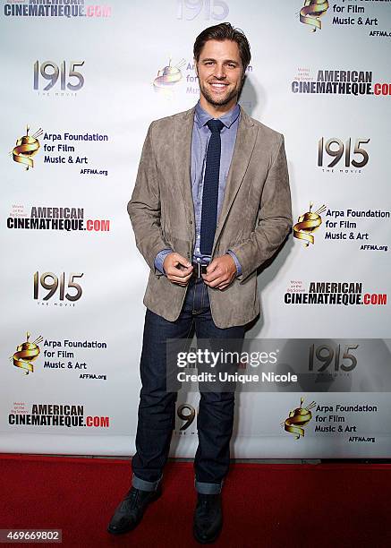 Actor Sam Page attends "1915 The Movie" - Los Angeles Premiere at American Cinematheque's Egyptian Theatre on April 13, 2015 in Hollywood,...