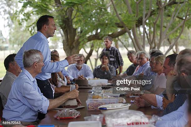 Prime Minister Tony Abbott met graziers and Longreach community members at the Stockman's Hall of Fame as part of a drought tour with Agriculture...