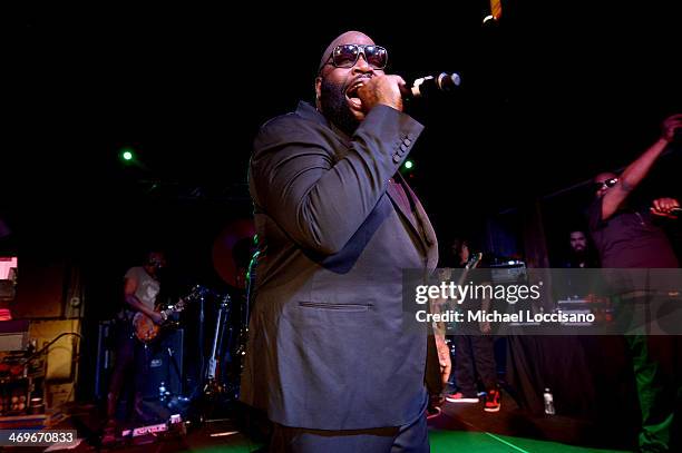 Rapper Rick Ross and The Roots perform at GQ & LeBron James NBA All Star Party Sponsored By Samsung Galaxy And Beats at Ogden Museum's Patrick F....