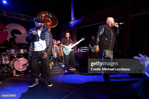 Rapper Bun B and Black Thought perform onstage at GQ & LeBron James NBA All Star Party Sponsored By Samsung Galaxy And Beats at Ogden Museum's...