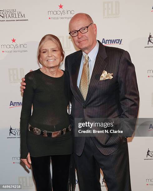 Social/political activist and event honoree Gloria Steinem and journalist Harry Smith arrive for The 10th Annual Skating With The Stars Benefit Gala...