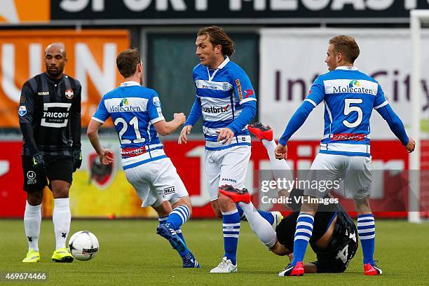 Samuel Armenteros of Willem II, Wout Brama of PEC Zwolle, Joost Broerse of PEC Zwolle, Ben Sahar of Willem II, Bart van Hintum of PEC Zwolle during...