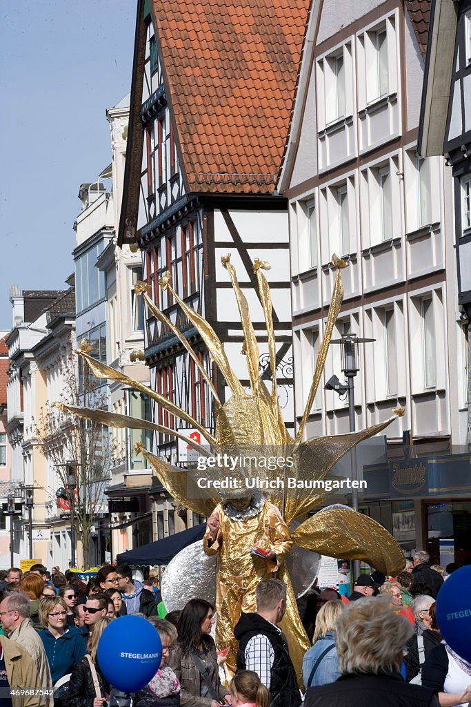 Half-timbered houses in the old town of Detmold.