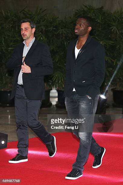 Former footballer Louis Saha of France arrives for the Laureus World Sports Awards 2015 Welcome Party at the Pearl Tower on April 14, 2015 in...