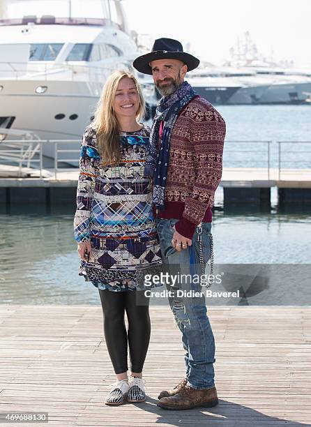 Piper Perabo and her husband writer, director Stephen Kay pose during the 'The Fight' photocall at MIPTV on April 14, 2015 in Cannes, France.