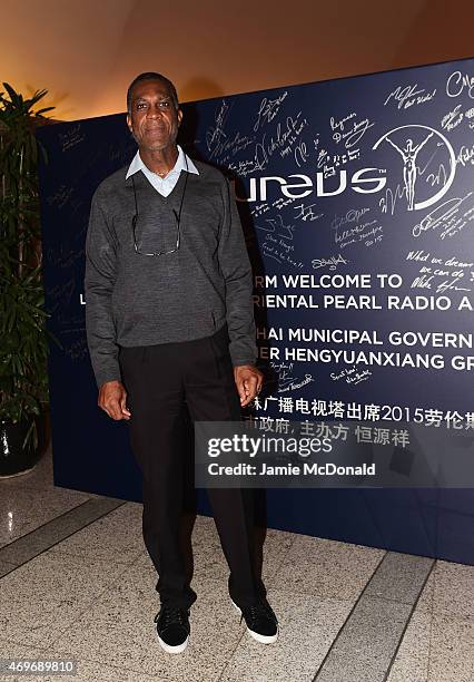 Former West Indies Cricketer Michael Holding arrives for the Laureus World Sports Awards 2015 Welcome Party at the Pearl Tower on April 14, 2015 in...