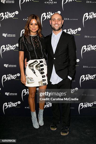 Stylist Christine Centenera and designer Josh Goot attend the Buro 24/7 Australia launch at the Sydney Opera House on April 14, 2015 in Sydney,...