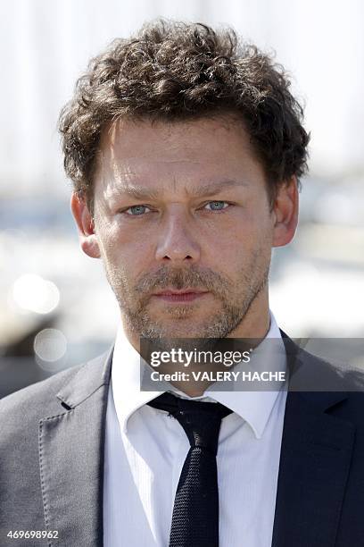 English actor Richard Coyle poses for a photocall for the serie "A.D. The bible continues" during the MIPTV , on April 14, 2015 in Cannes, on the...