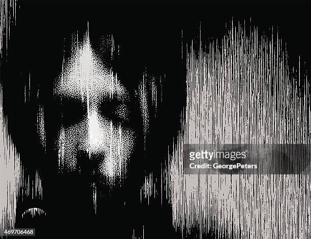 stockillustraties, clipart, cartoons en iconen met woman portrait ghost - horror