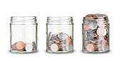 coins in jars