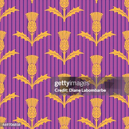 Stencil Style Scottish Thistle Seamless Pattern Stencil Style Scottish Thistle Seamless Pattern