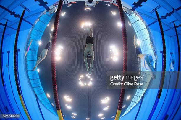 Nicholas Grainger of Sheffield starts the Men's 400m Freestyle Final on day one of the British Swimming Championships at Aquatics Centre on April 14,...
