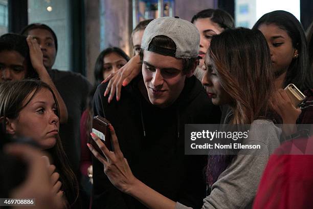 Jack Gilinsky at AOL Studios In New York on April 14, 2015 in New York City.