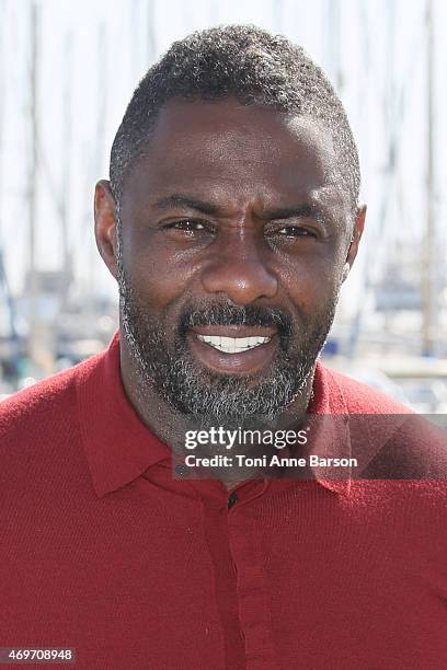 Idris Elba attends Mandela, My Dad And Me photocall as part of MIPTV 2015 on April 14, 2015 in Cannes, France.