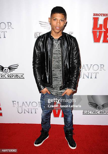 Actor Bryshere Y. Gray attends the premiere of "Brotherly Love" at SilverScreen Theater at the Pacific Design Center on April 13, 2015 in West...