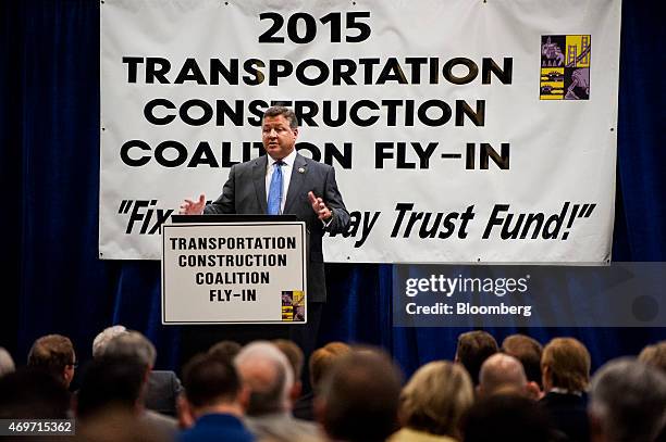 Representative Bill Shuster, a Republican from Pennsylvania and chairman of the House Transportation and Infrastructure Committee, speaks at the...