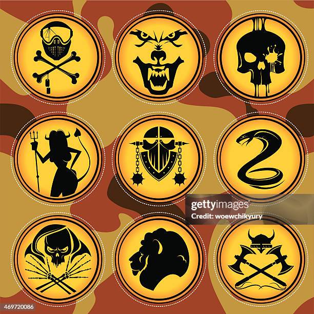team emblem vector - special operations command stock illustrations