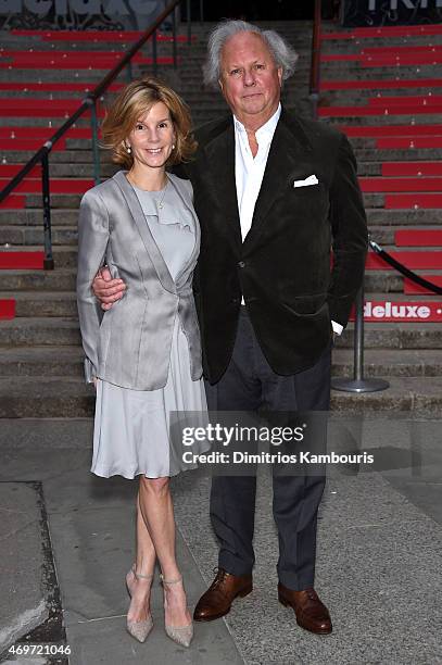 Editor-in-chief of Vanity Fair Graydon Carter and Anna Scott attend the Vanity Fair Party during the 2015 Tribeca Film Festival at the New York State...