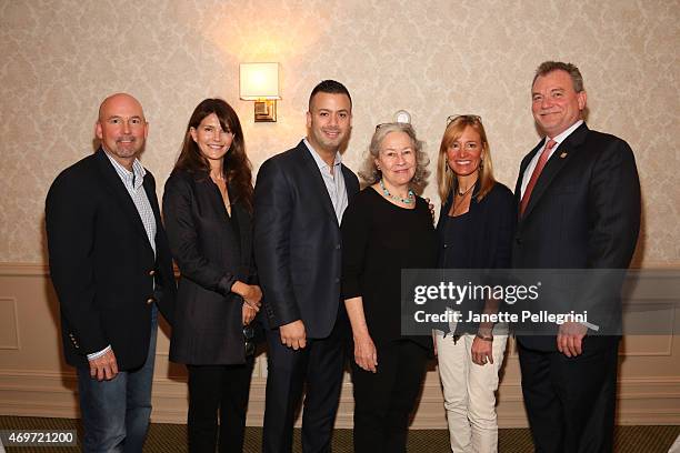 Keith Davis, Anna Throne-Holst, Michael Capace, Dede Gotthelf, Tracy Mitchell and Kevin O,Connor attend Hamptons Magazine Local Business Seminar 2015...
