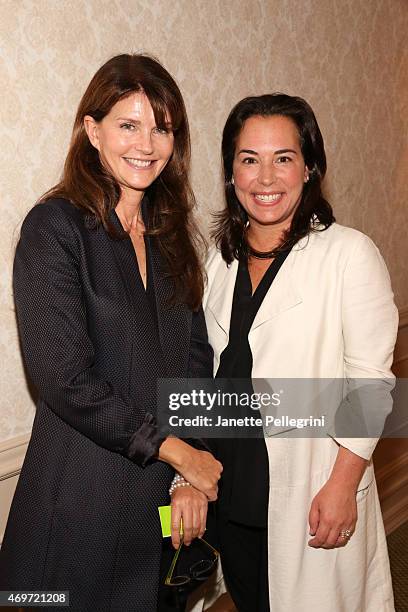 Anna Throne-Holst and Samantha Yanks attend Hamptons Magazine Local Business Seminar 2015 at Southampton Inn on April 14, 2015 in Southampton, New...