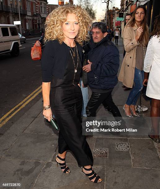 Kelly Hoppen attending The Ivy Chelsea Garden Launch Party on April 14, 2015 in London, England.