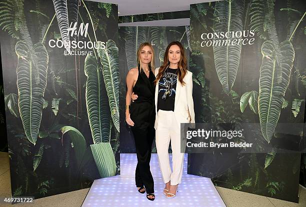 Barbara Burchfield of Conscious Commerce and actress/Founder of Conscious Commerce Olivia Wilde attend the H&M, Olivia Wilde, and Conscious Commerce...