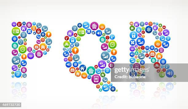 pqr home automation and security vector graphic - bluetooth tracking stock illustrations