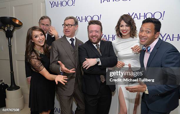 Actors Milana Vayntrub and Trace Beaulieu, producer Paul Feig, and actors Neil Casey, Conor Leslie and Eugene Cordero attend the launch party for...